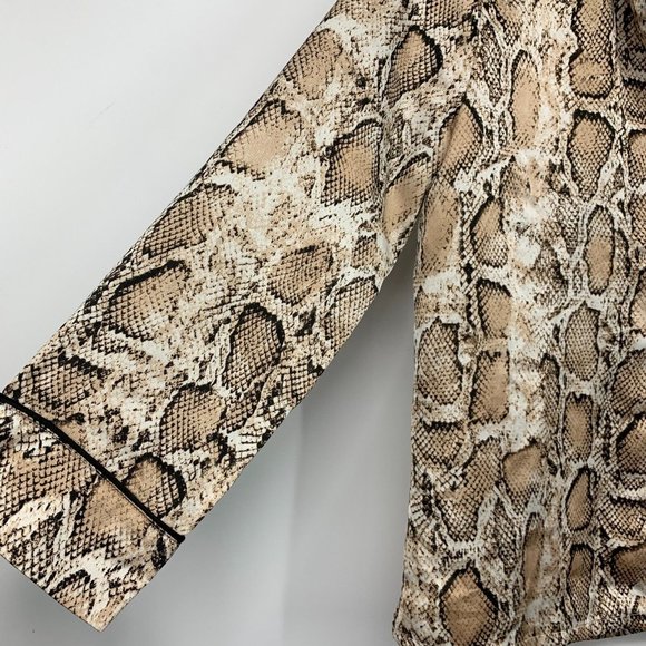 Lulus Top Snake Print Satin Rhea Button Down Long Sleeve - Picture 8 of 13